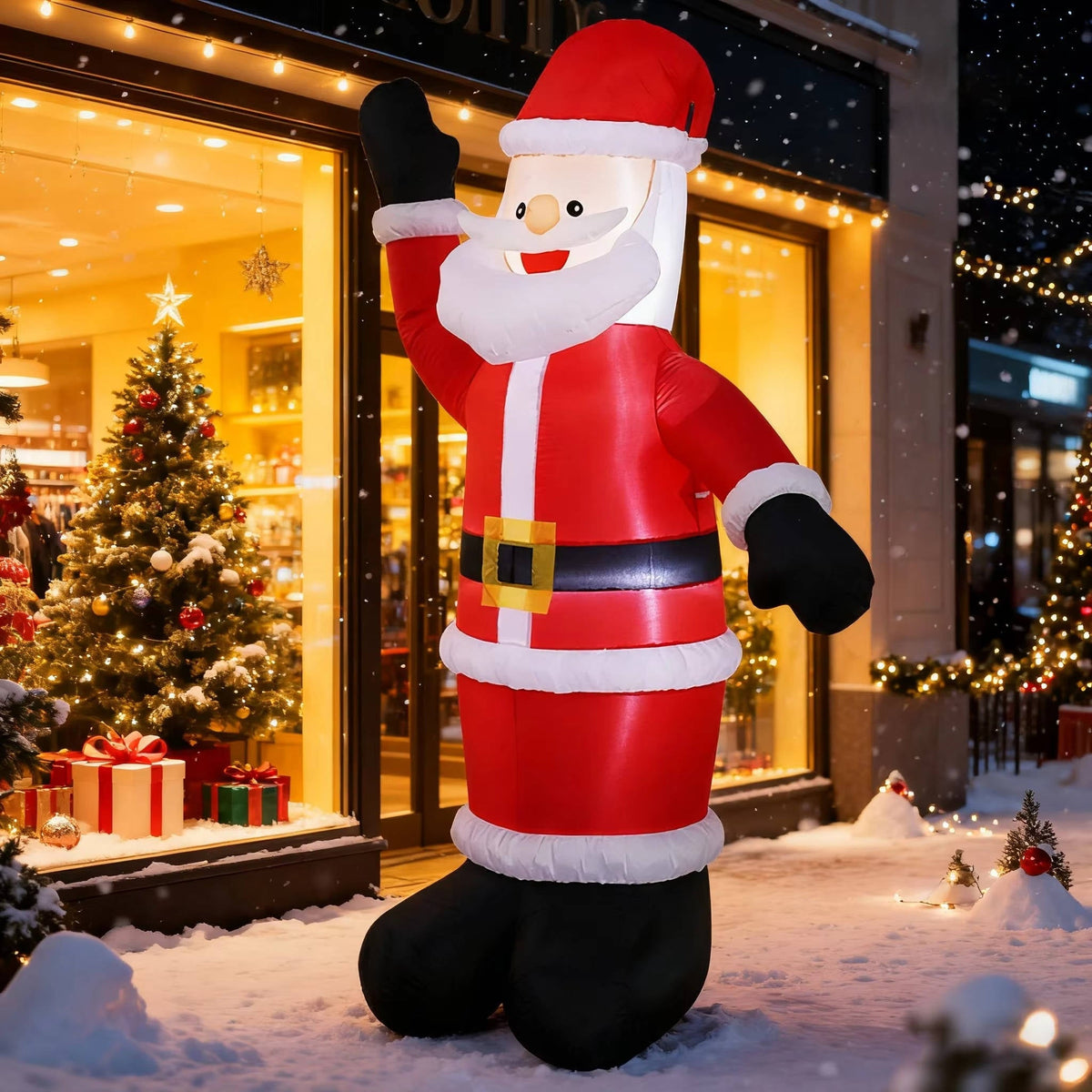 Festive Inflatable Climbing Santa for Outdoor Display