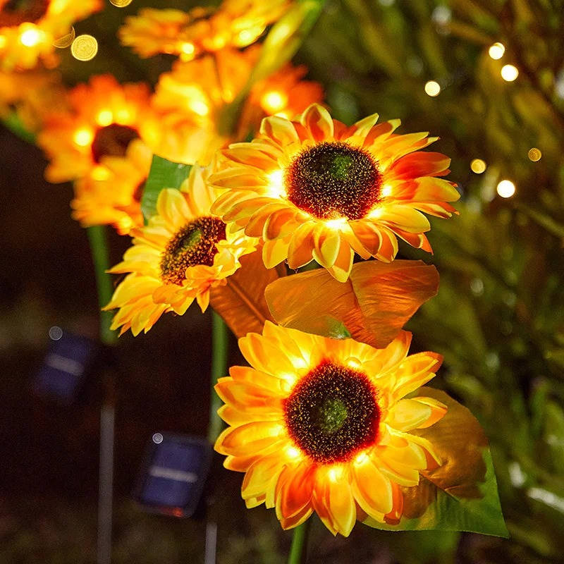 Solar-Powered Decorative Sunflower Lights for Outdoors