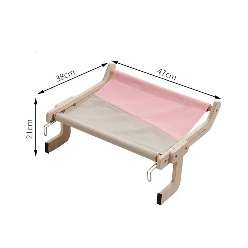 Chic Cat Lounger with Wooden Frame for Ultimate Comfort