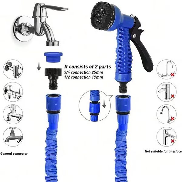 Versatile Expandable Garden Hose with Adjustable Nozzle