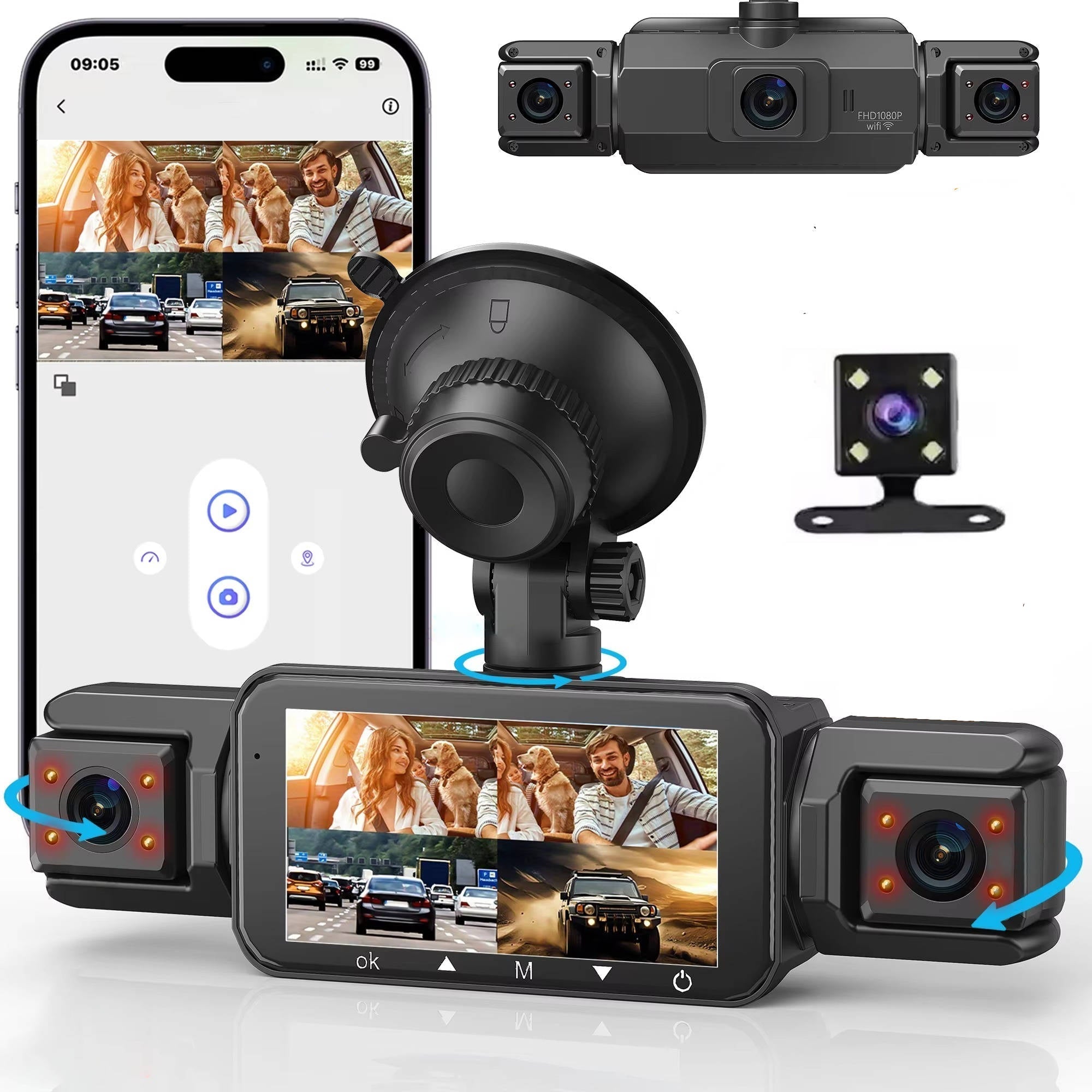 VisionGuard 4-Channel Dash Camera with WiFi & Night Vision