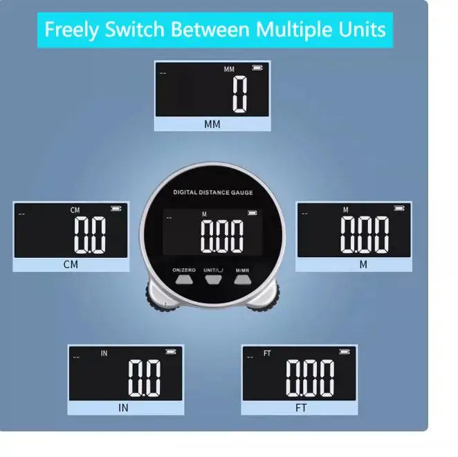 Precision Digital Measuring Tape with Clear LCD Screen