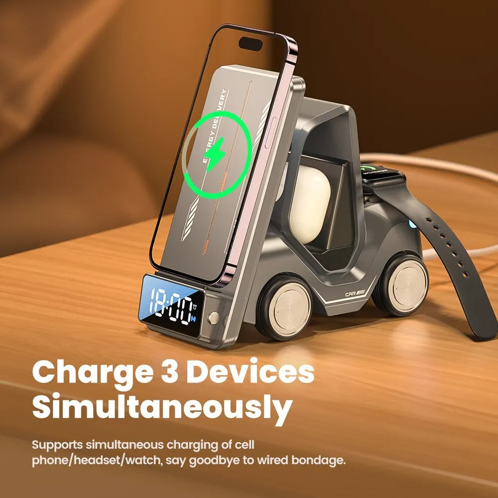 All-in-One Smart Charging Station with Clock & Ambient Light