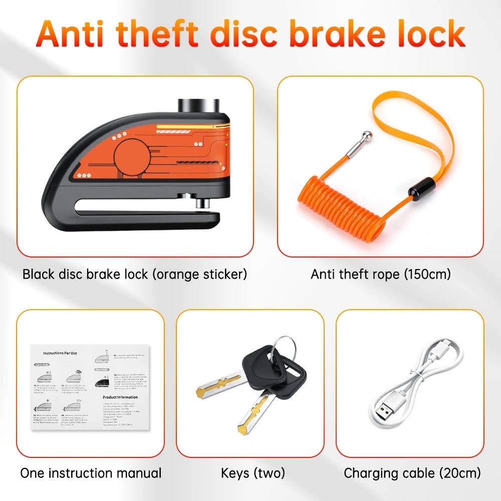 SecureRide Disc Lock with Alarm System