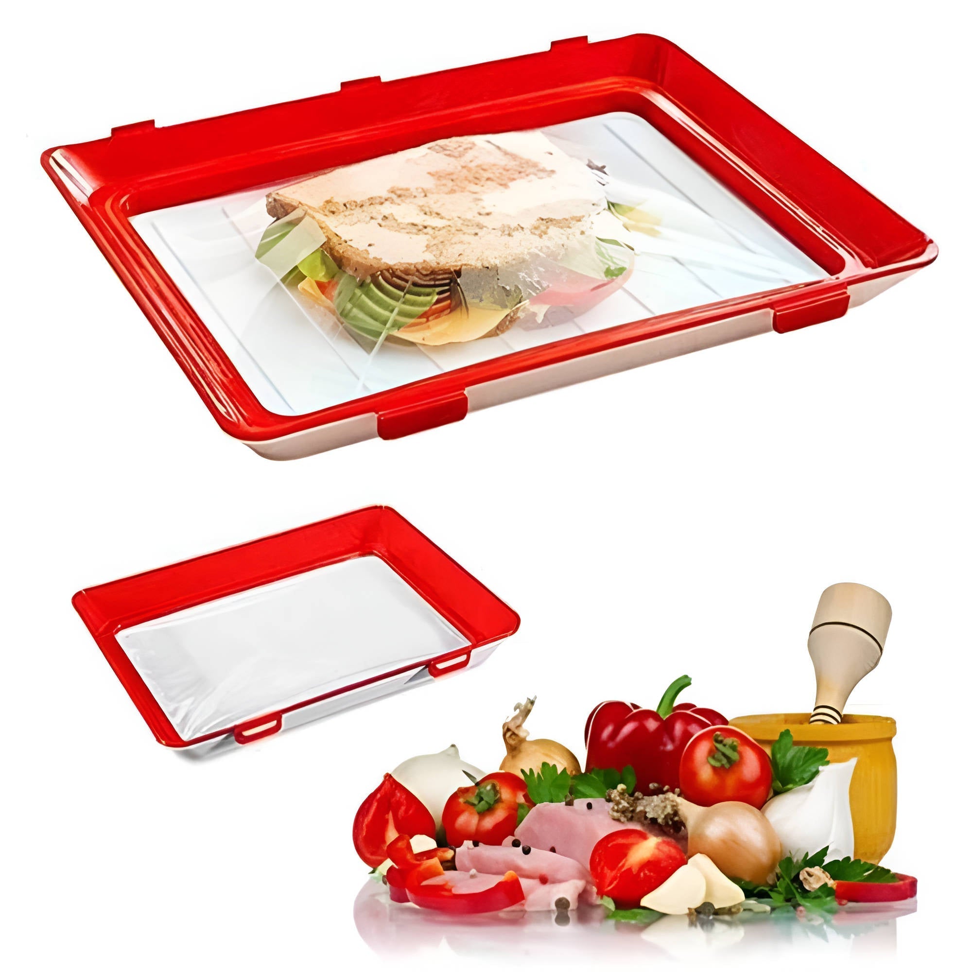Versatile Food Storage Tray for Extended Freshness
