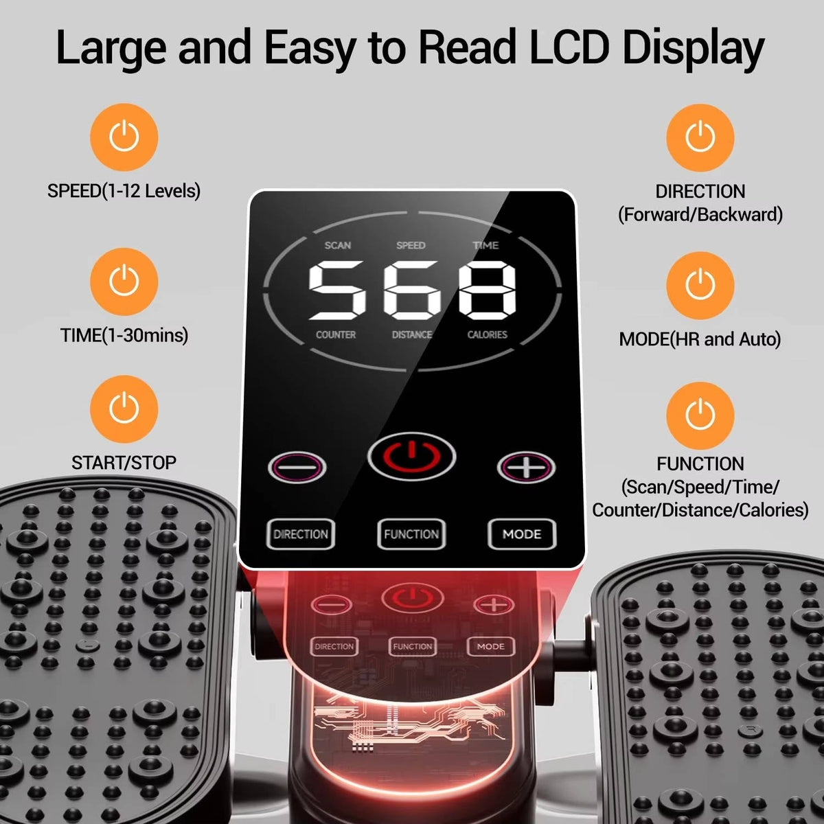 FlexMove Compact Under Desk Elliptical – 12 Speeds & Programs, Remote Control, Quiet Operation