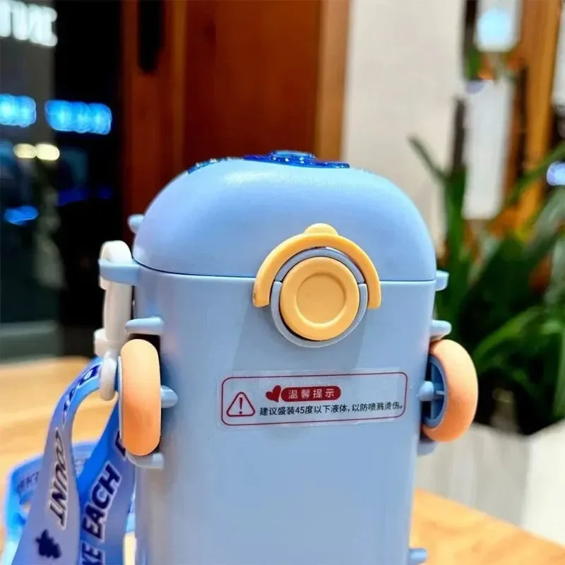 Playful Bus-Shaped Water Bottle with Flexible Straw