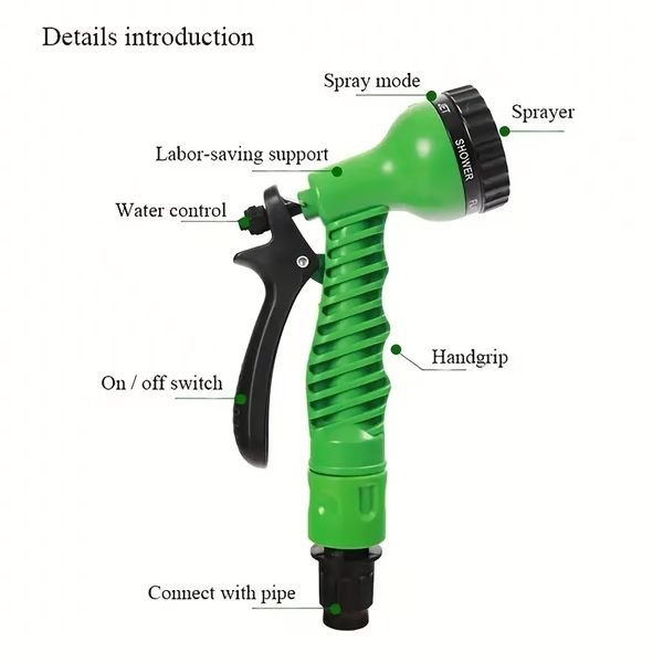 Versatile Expandable Garden Hose with Adjustable Nozzle