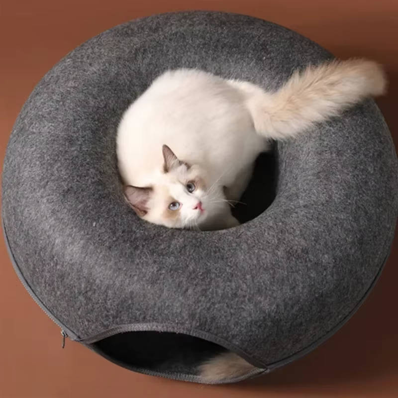 Cozy Cat Hideaway Bed with Dual Nest Design