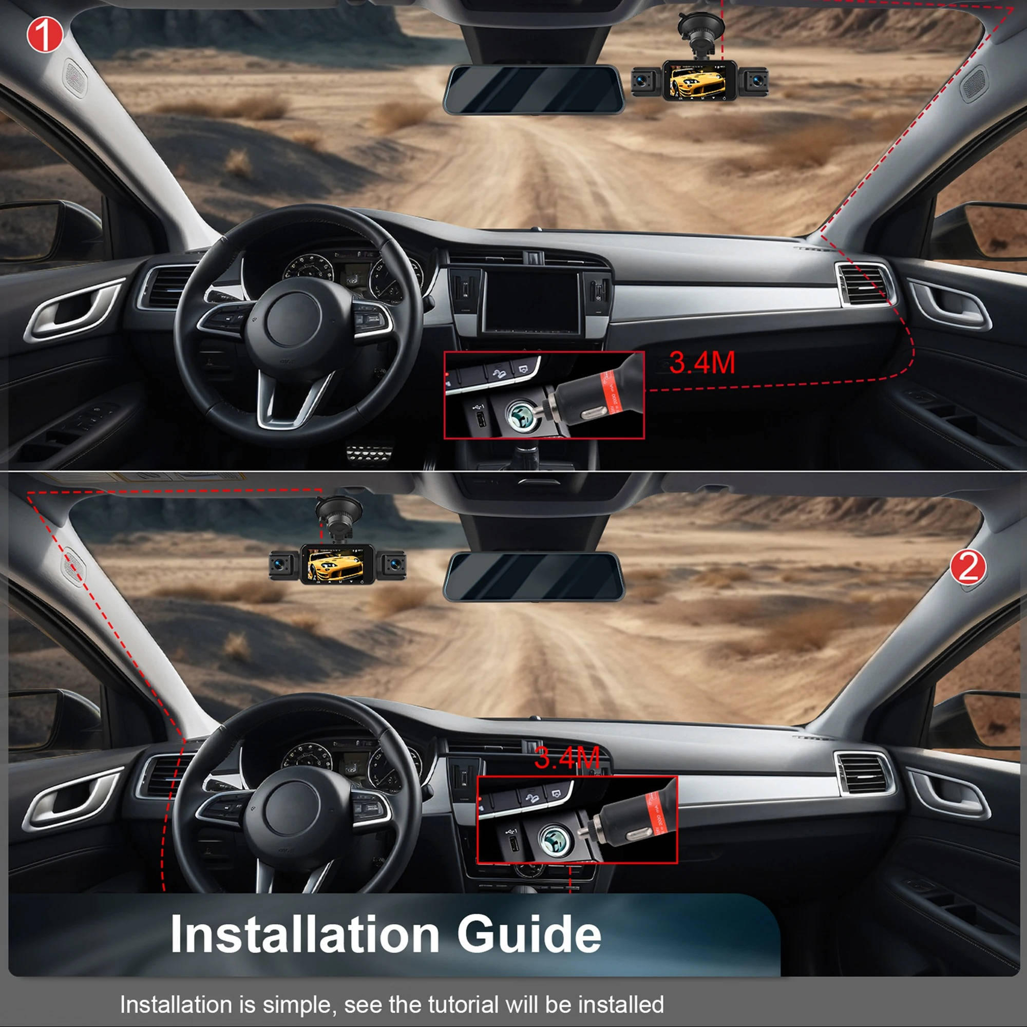 Comprehensive Wireless Dash Camera with Night Vision