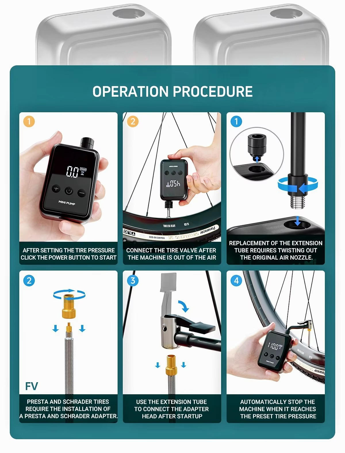 Compact Electric Bicycle Tire Inflator
