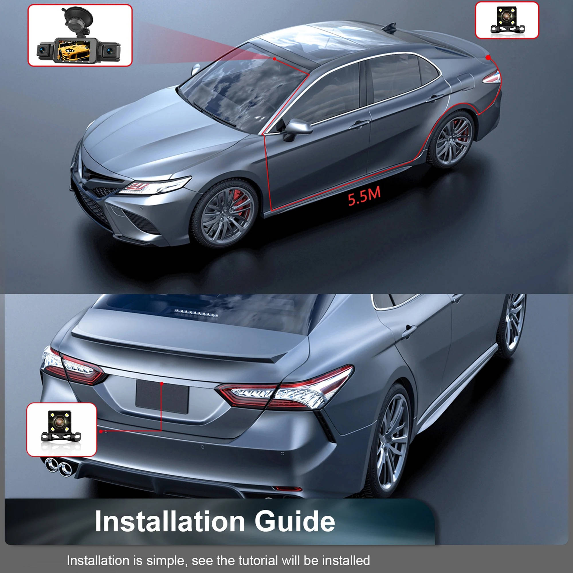 Comprehensive Wireless Dash Camera with Night Vision