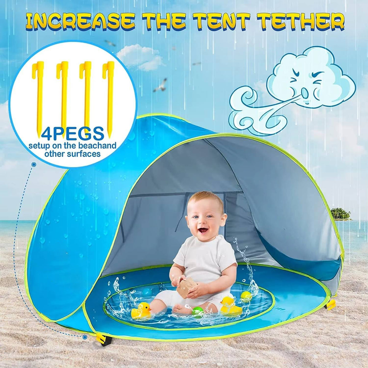 Toddler Beach Canopy with UV Defense