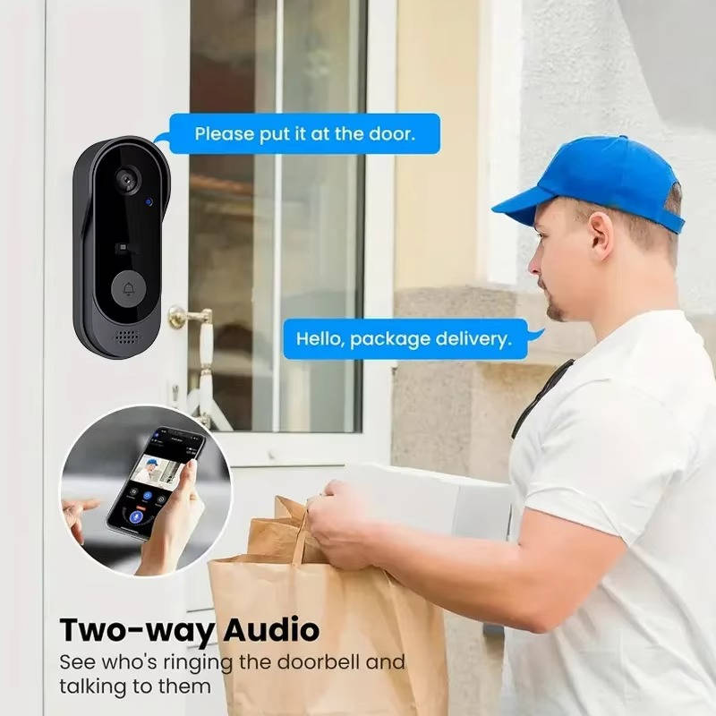Smart Wireless Video Doorbell – No Fees, Full HD View