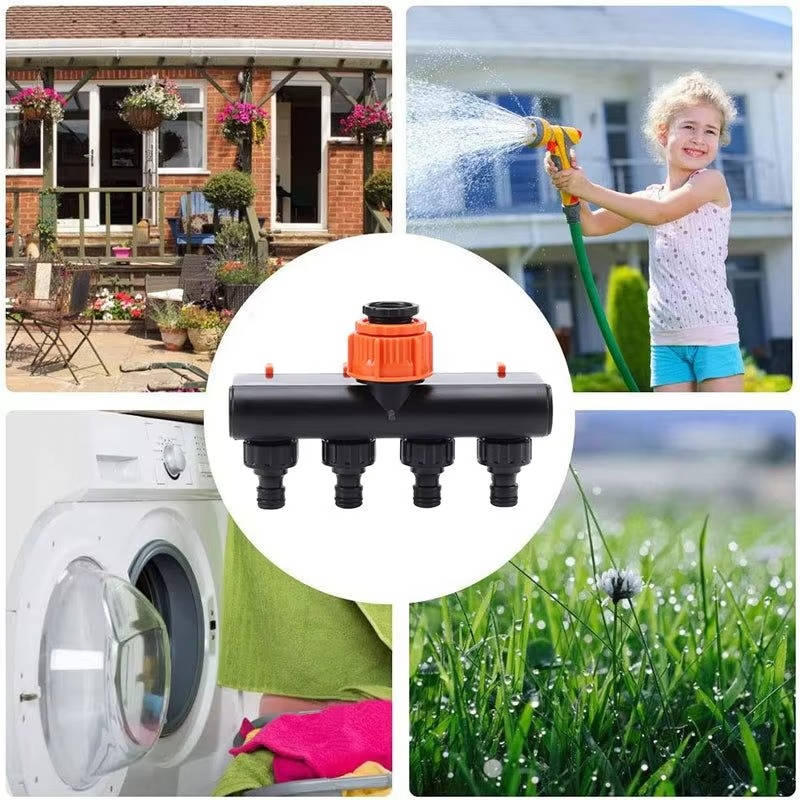 4-Port Garden Hose Connector for Efficient Watering