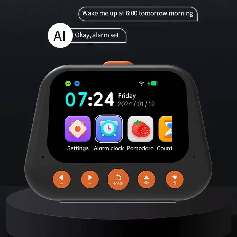 Aurora Voice-Activated Alarm Clock – 12 Soothing Sounds, 50 Alarms, Study Timer & Fun Quizzes