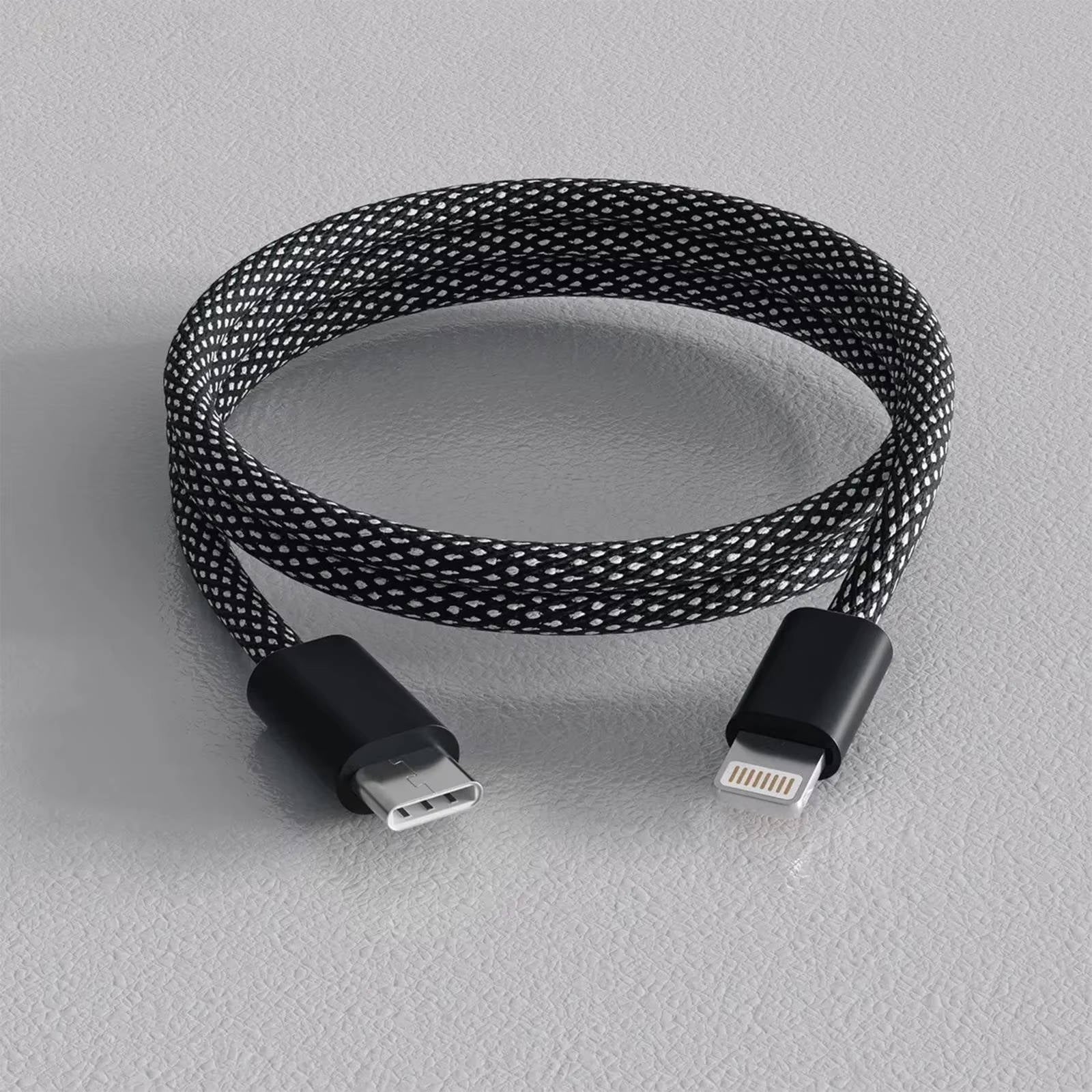 Magnetic Self-Coiling Charging Cable with Fast Charge Feature