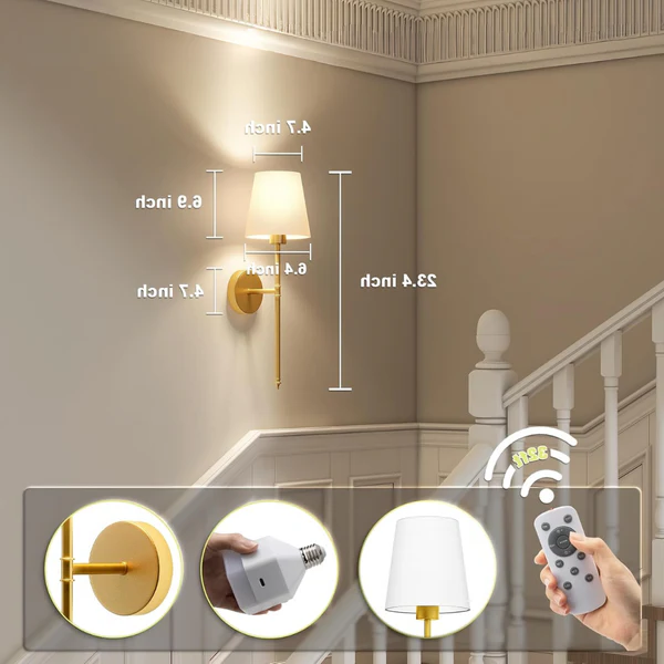 Elegant Wireless Wall Light with Remote Control
