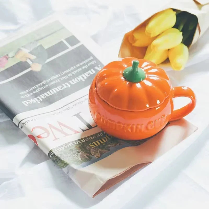 Charming Pumpkin-Shaped Ceramic Storage Bowl with Lid