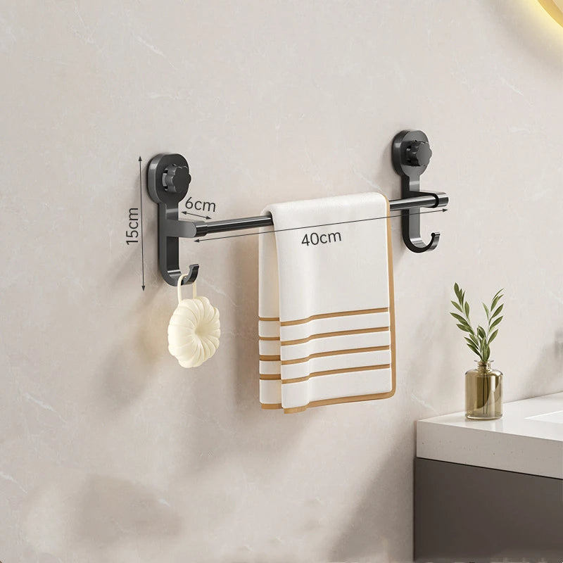 Suction-Cup Towel Holder for Effortless Bathroom Organization