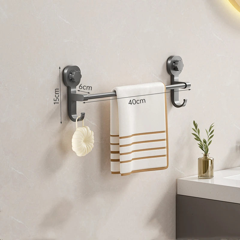 Suction-Cup Towel Holder for Effortless Bathroom Organization