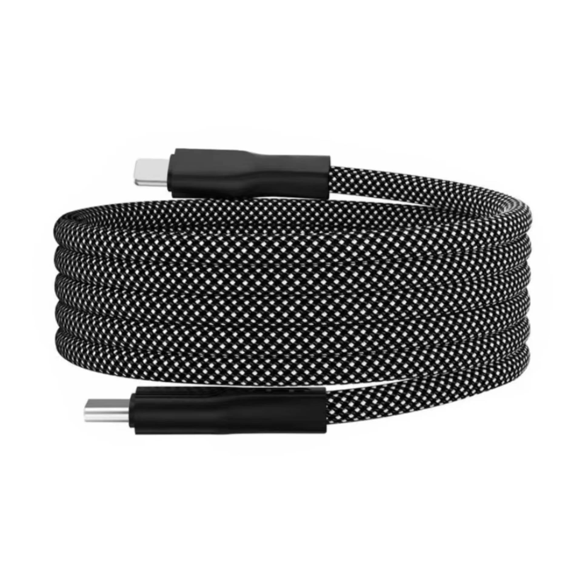 Magnetic Self-Coiling Charging Cable with Fast Charge Feature