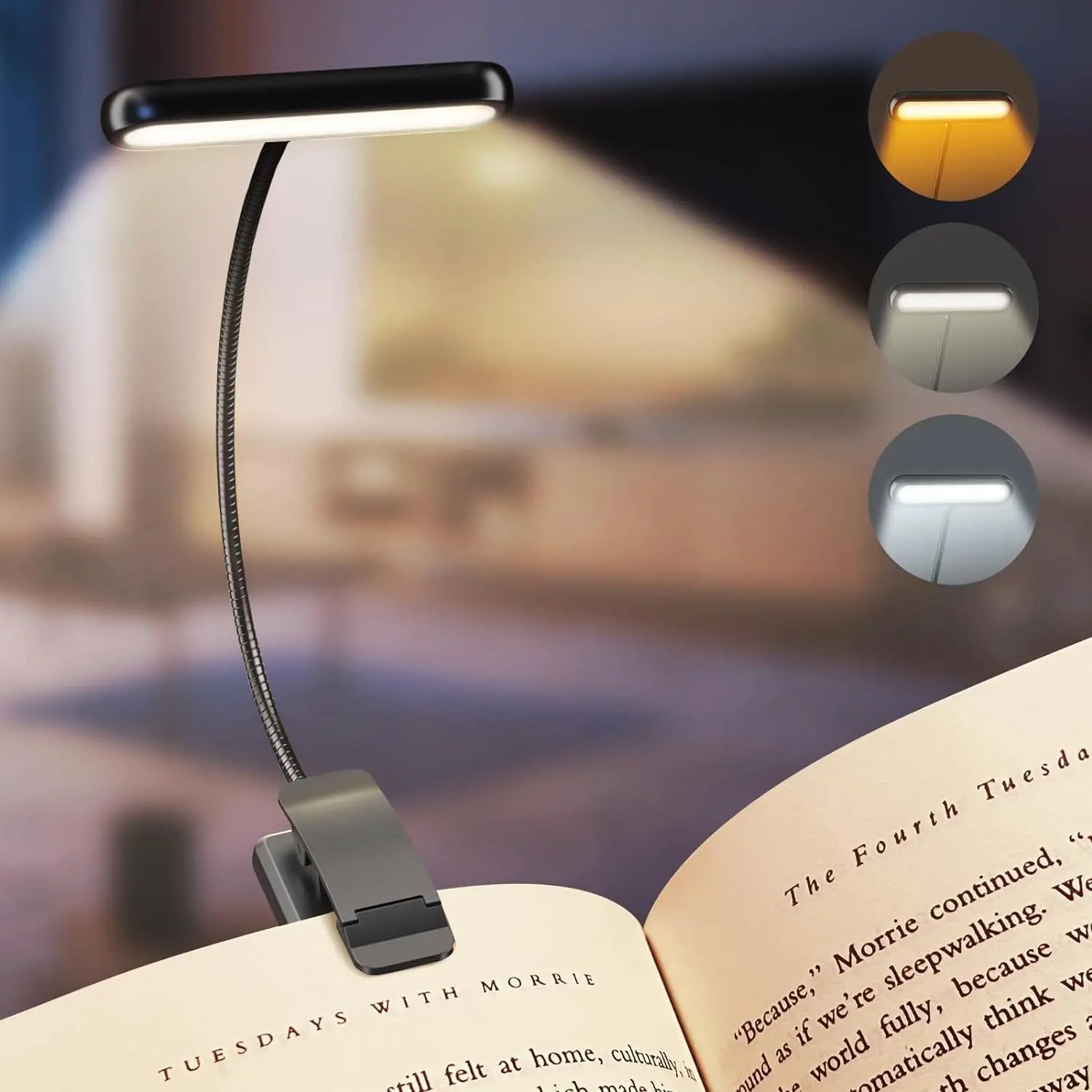 Versatile LED Reading Light with Adjustable Brightness