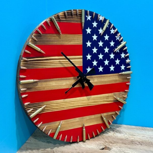 Patriotic American Flag Timepiece | Artisan Crafted Clock