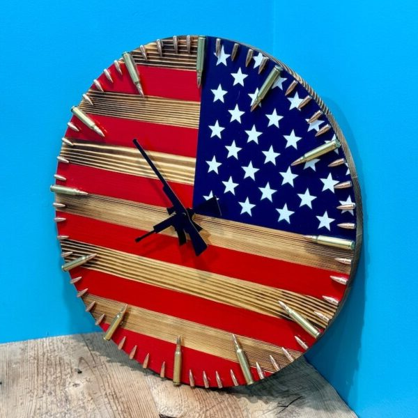 Patriotic American Flag Timepiece | Artisan Crafted Clock
