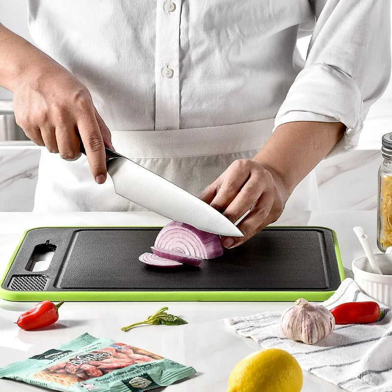 Multi-Function Kitchen Board with Thawing Feature and Sharpener