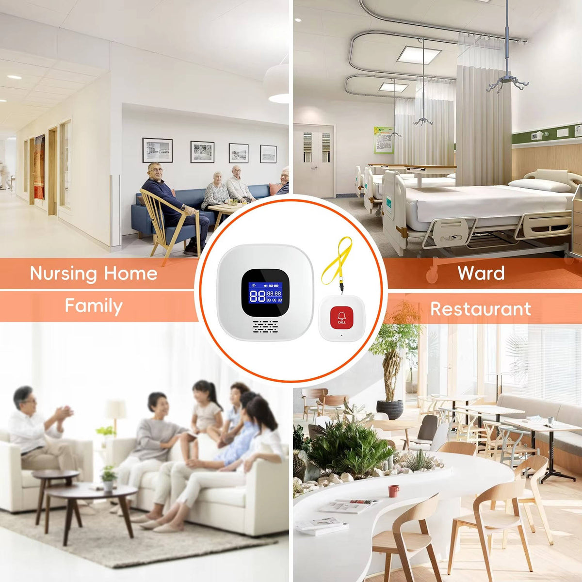 Senior Safety Alert Button – 328FT Wireless Caregiver System