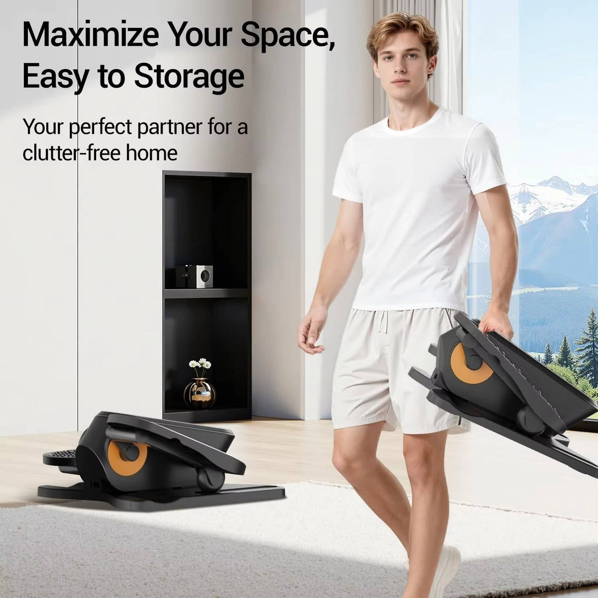FlexMove Compact Under Desk Elliptical – 12 Speeds & Programs, Remote Control, Quiet Operation