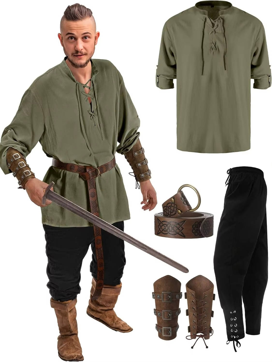 Men's 4-Piece Legendary Costume Set for Themed Events