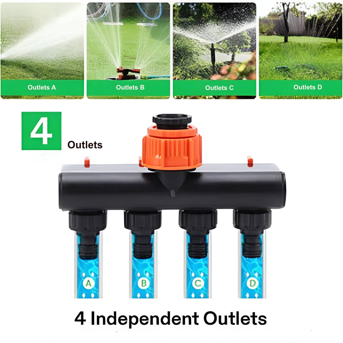4-Port Garden Hose Connector for Efficient Watering
