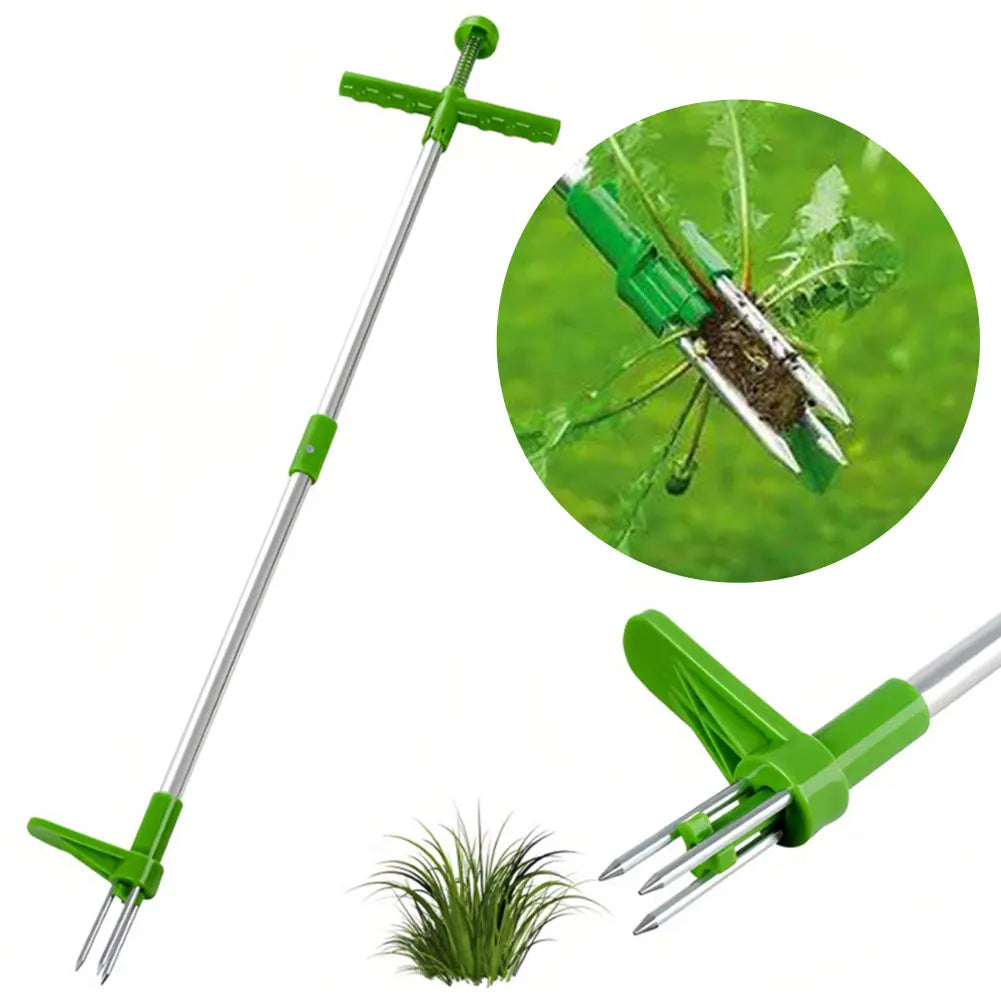 Ergonomic Weed Extractor with Pedal Action and Tri-Claw Grip