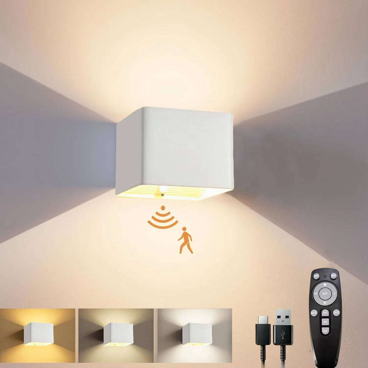 Smart Motion-Activated Wall Light with Remote Control