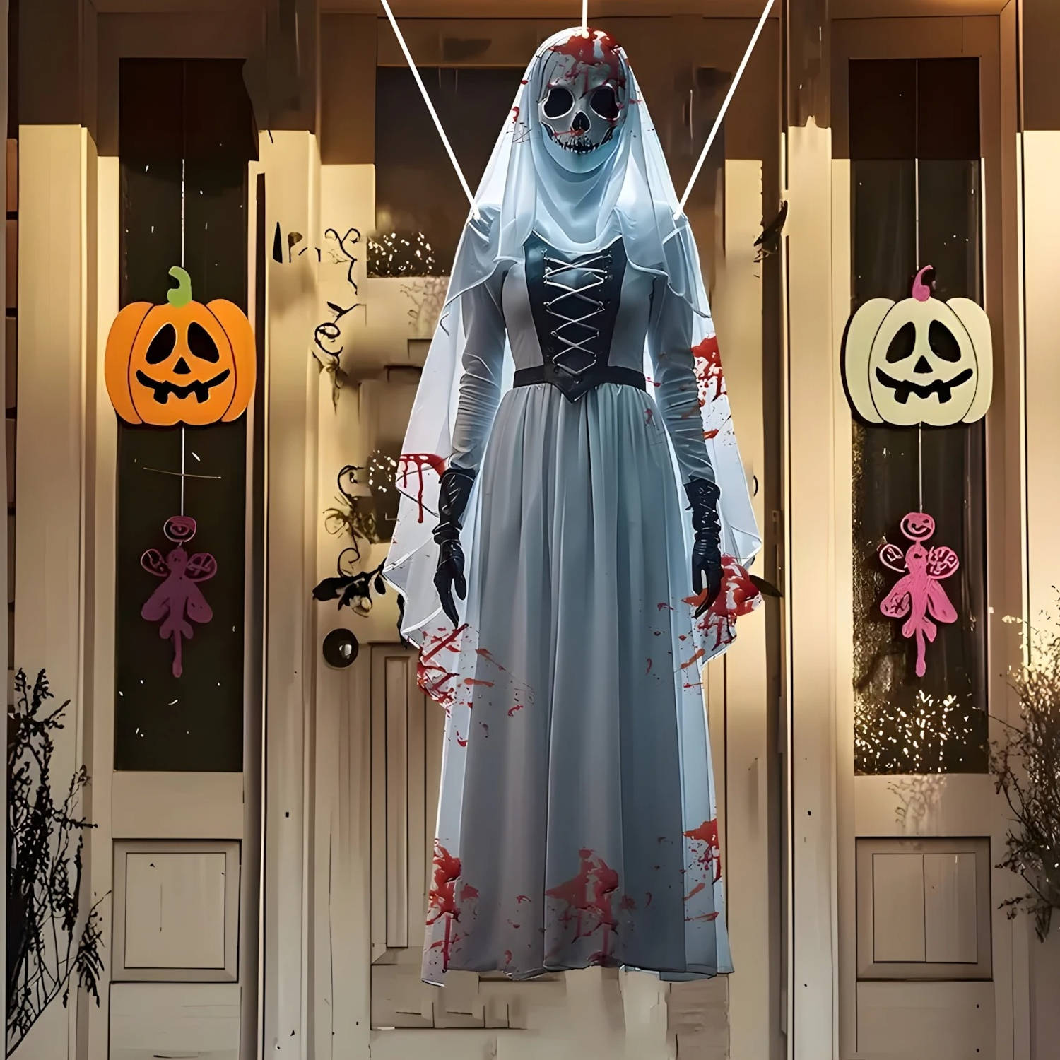 Spooktacular Outdoor Halloween Bride Decoration