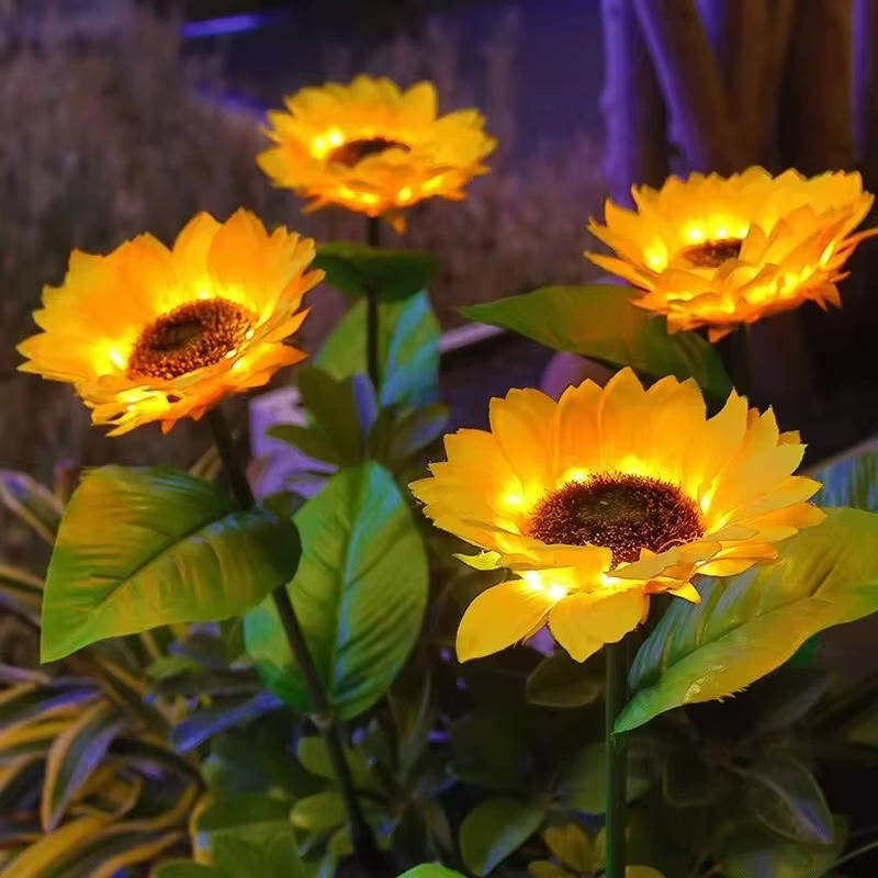 Solar-Powered Decorative Sunflower Lights for Outdoors