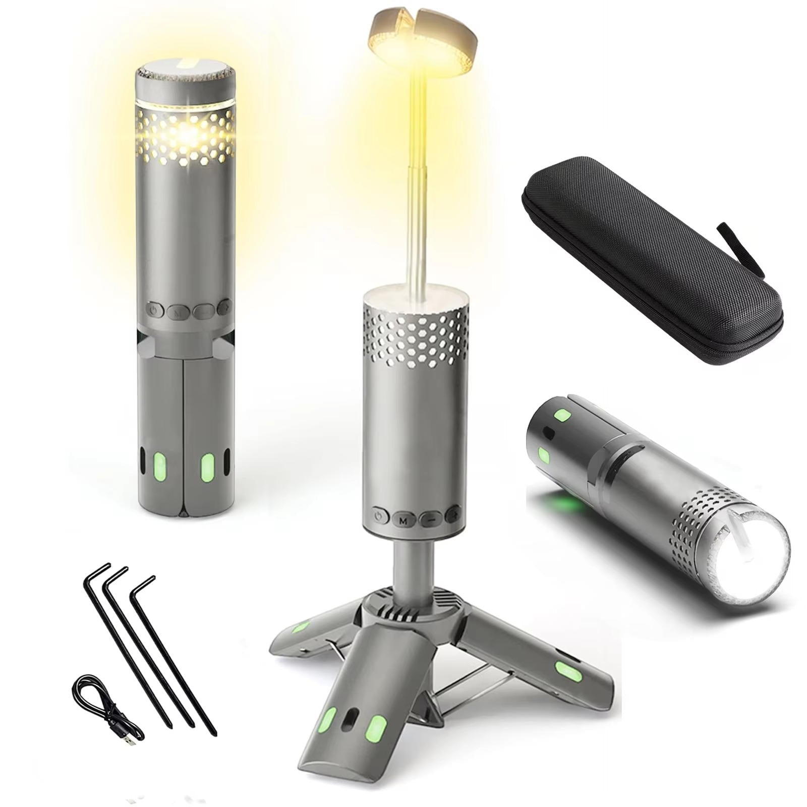 Portable LED Lantern with Adjustable Height and USB Charging
