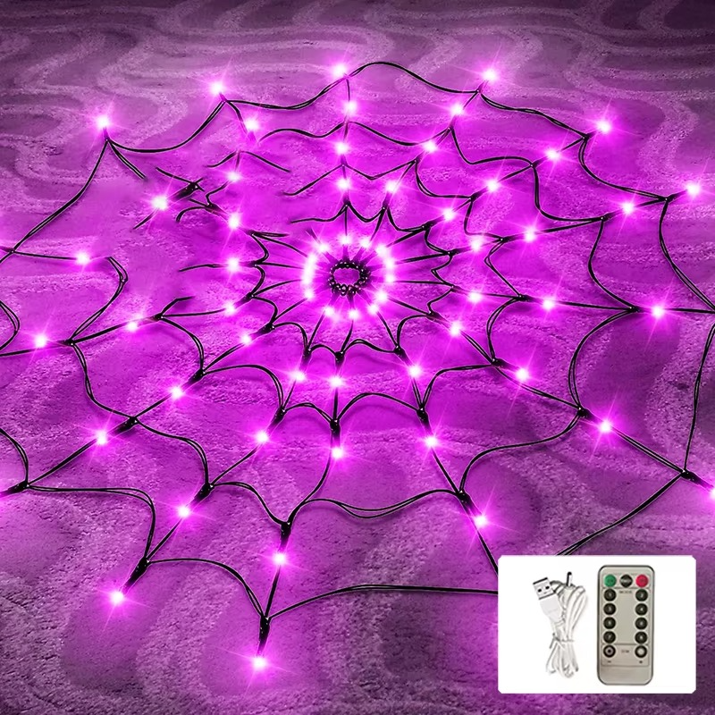 Creepy Glow Halloween Web Light Display