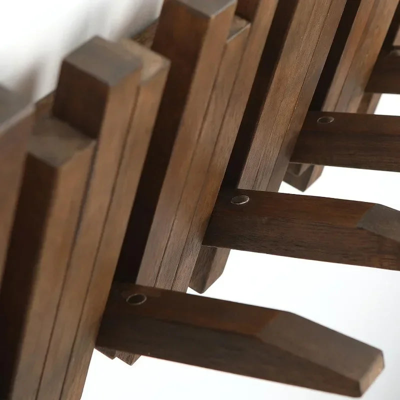 Elegant Wall-Mounted Wooden Coat Rack with Flip-Down Hooks