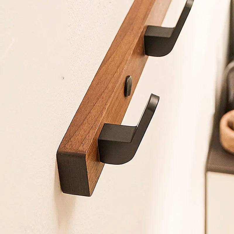 Chic Wall-Mounted Coat Hook with Wood and Metal Finish