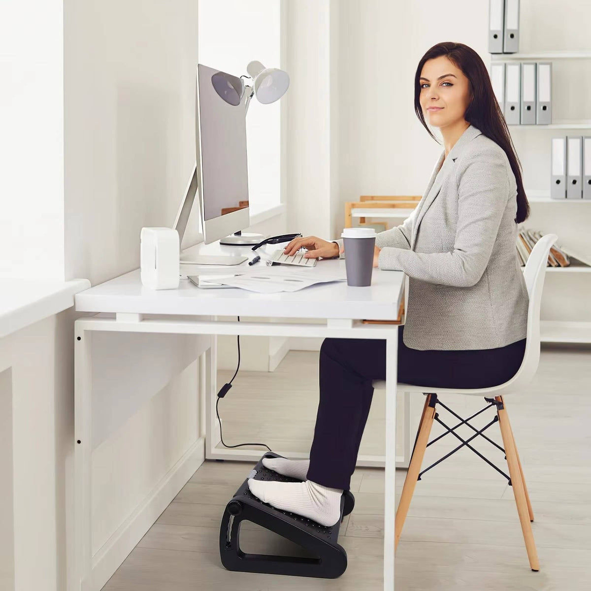 ErgoComfort Adjustable Footrest with Massage Features