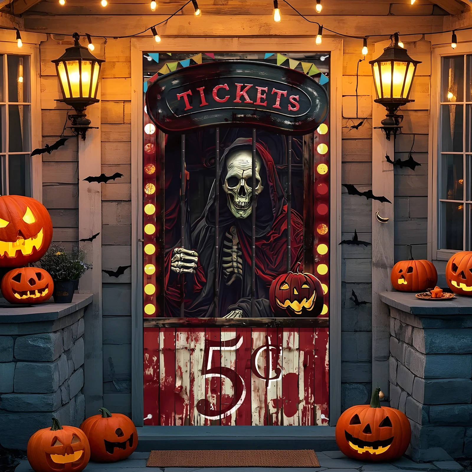Terrifying Circus-Themed Halloween Door Banner
