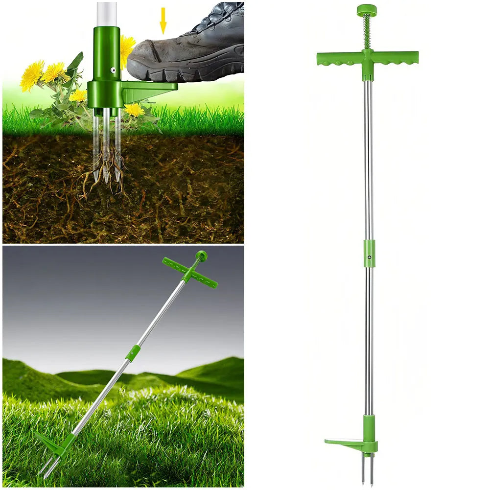 Ergonomic Weed Extractor with Pedal Action and Tri-Claw Grip