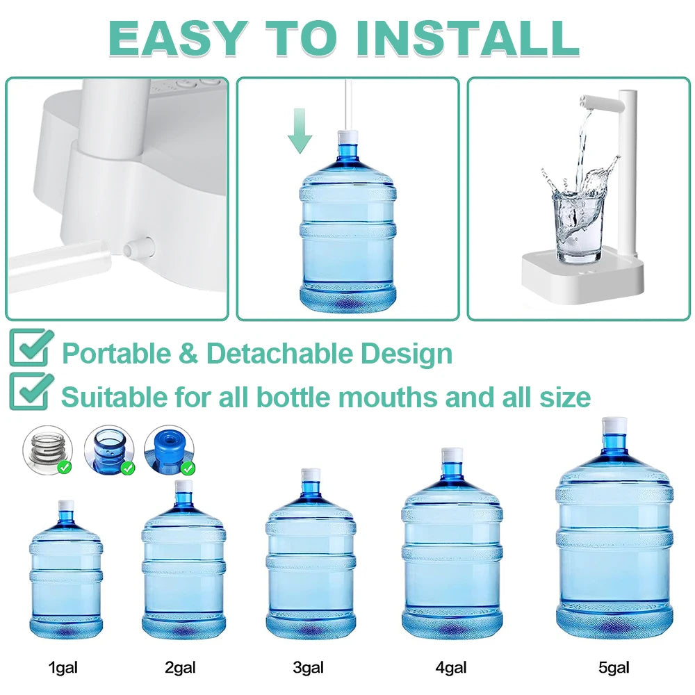 Compact USB Rechargeable Water Dispenser for Easy Hydration