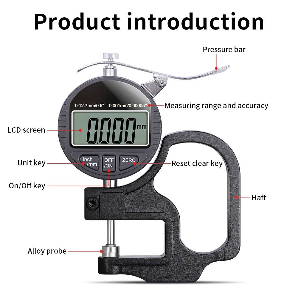 Precision Thickness Meter for Paper, Fabric, and Metal