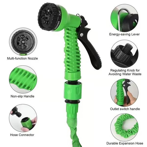 Versatile Expandable Garden Hose with Adjustable Nozzle
