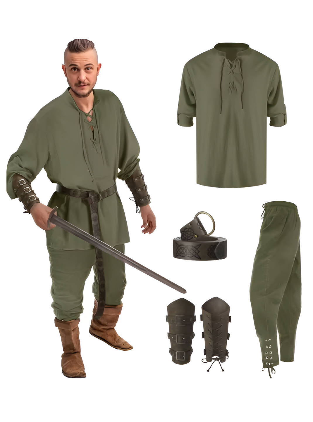 Men's 4-Piece Legendary Costume Set for Themed Events
