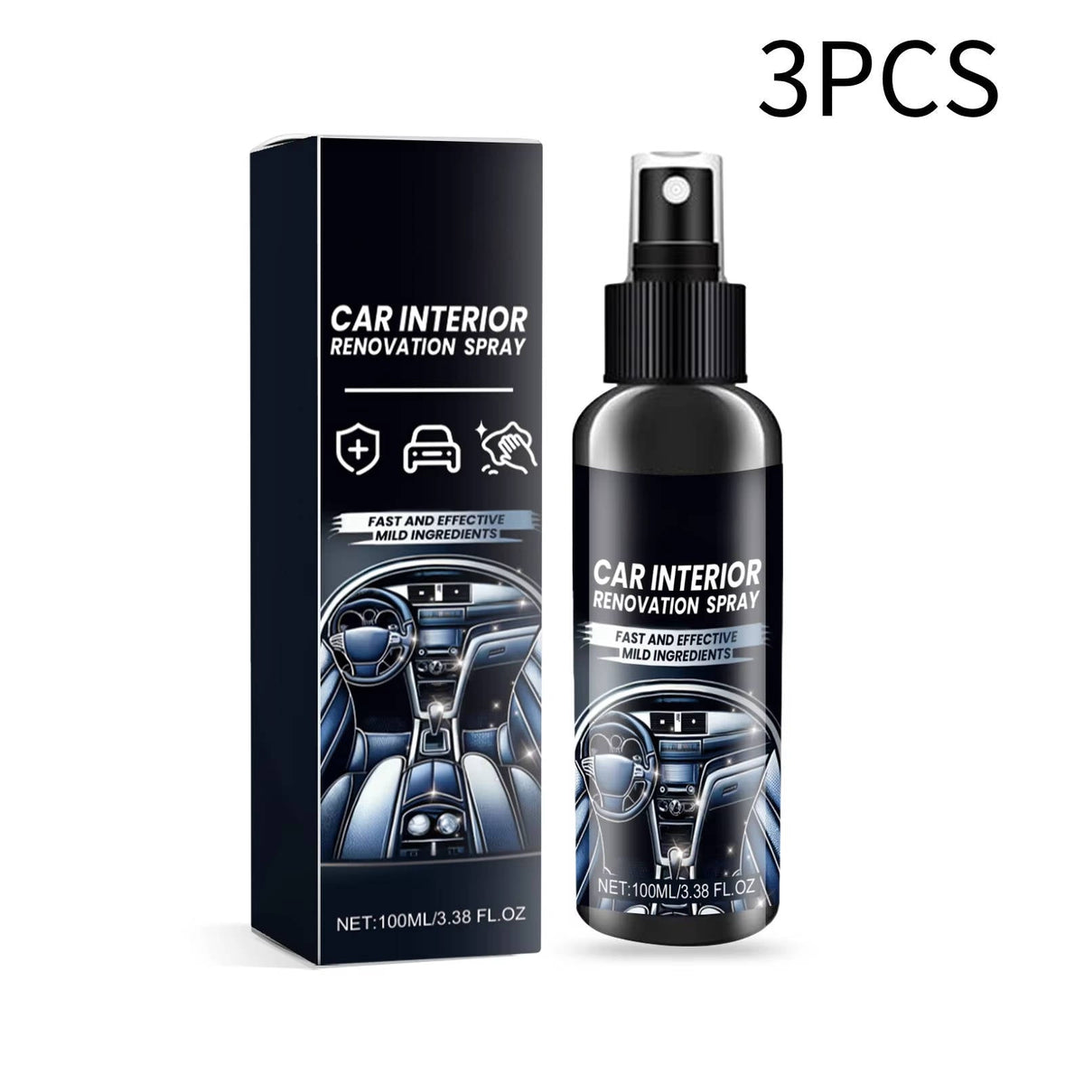 Ultimate Car Interior Care Kit - Set of 3 Bottles